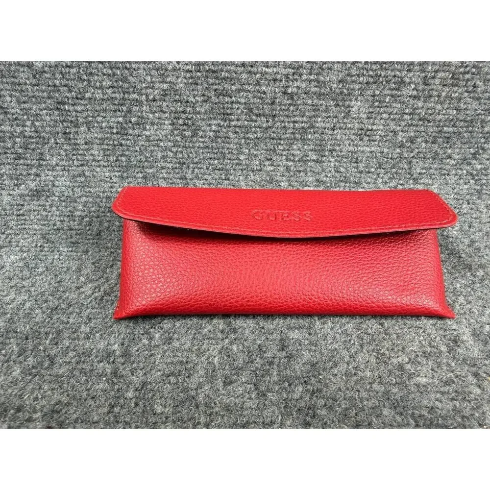 Guess Red Shell Case Holder Magnetic Button Clasp Eyeglass/Reading Glasses Case
